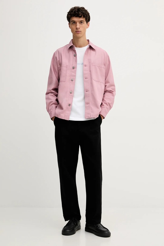 United Colors of Benetton koszula jeansowa 5QHDUQ060 różowy AW25