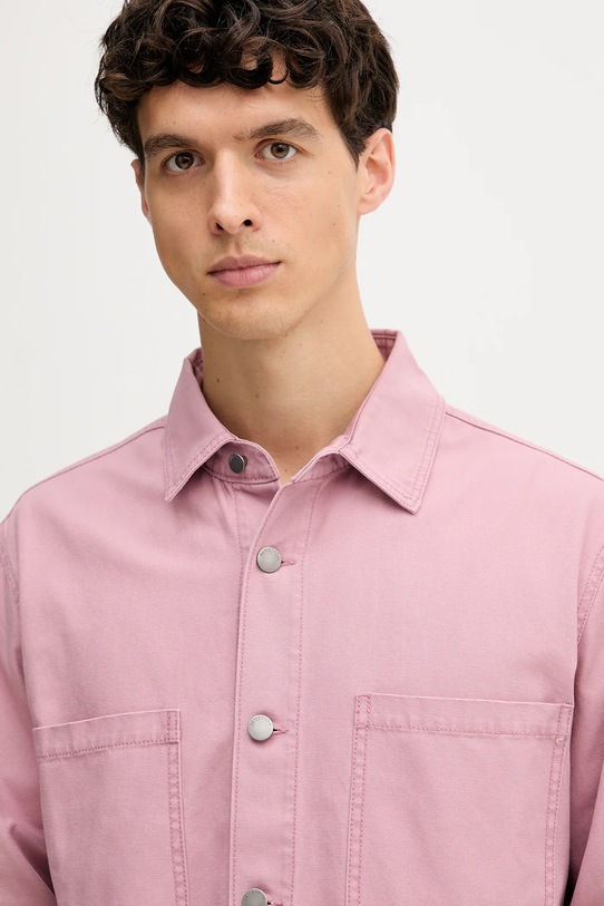 United Colors of Benetton koszula jeansowa różowy 5QHDUQ060