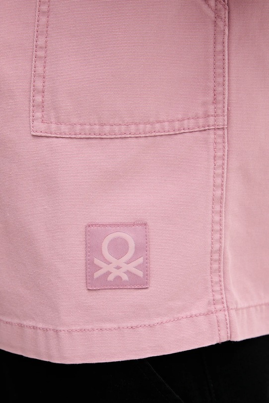 United Colors of Benetton koszula jeansowa 5QHDUQ060 różowy