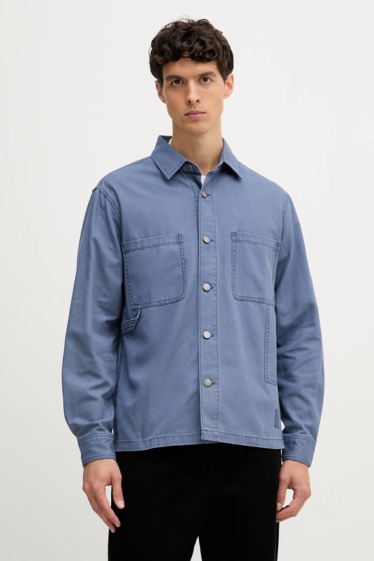 United Colors of Benetton koszula jeansowa bawełna niebieski 5QHDUQ060