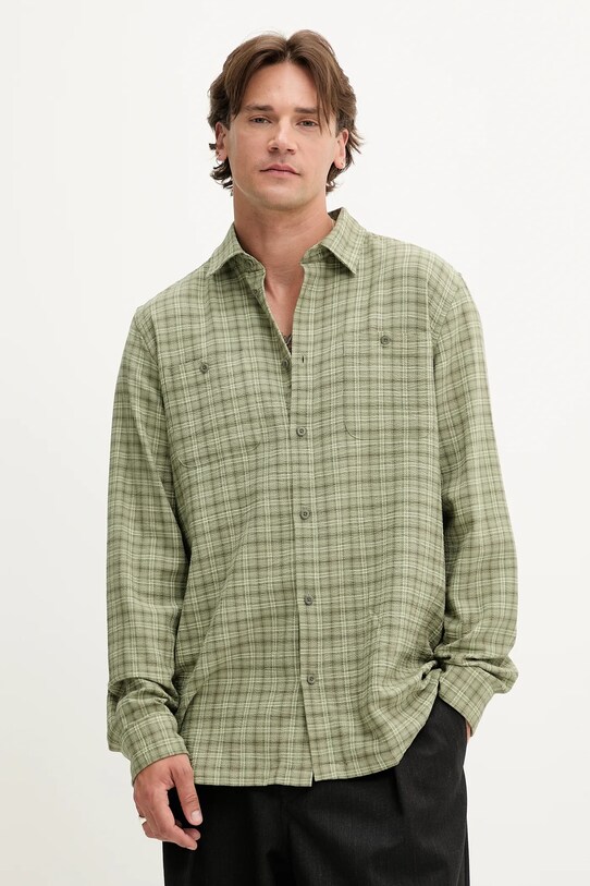 Les Deux cămașă John cu modele verde 1000104