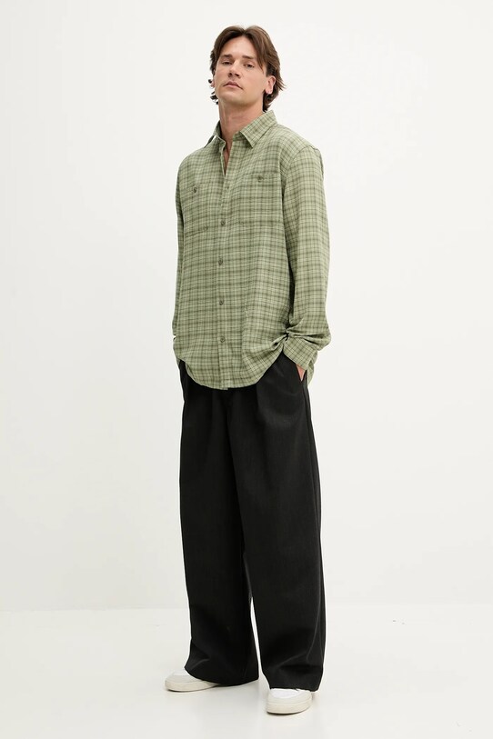 Les Deux cămașă John 1000104 verde AW25
