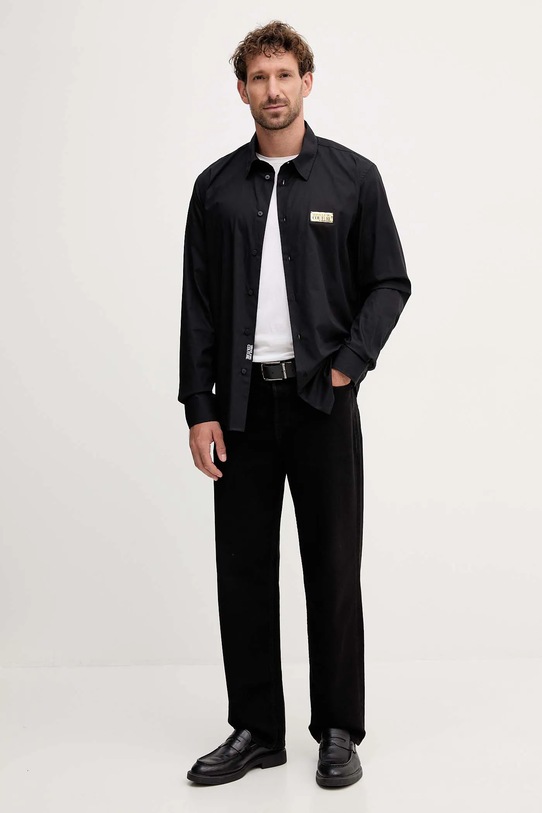 Bavlnená košeľa Versace Jeans Couture 79GALKR1.CN00K čierna AW25