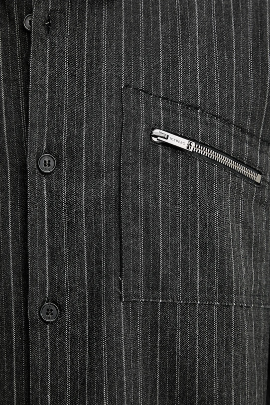 Vlněná košile Iceberg G090.3082 šedá