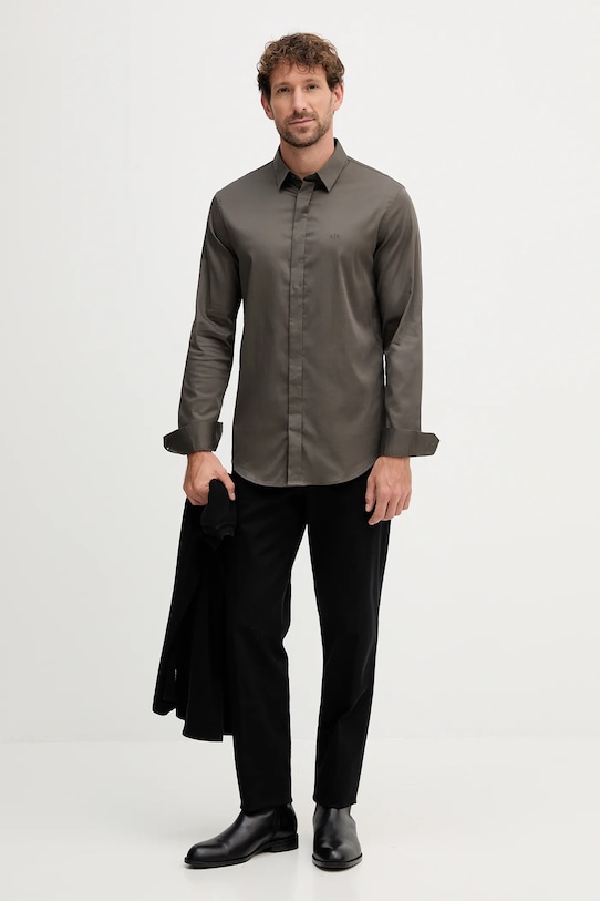 Košeľa Armani Exchange 8NZCBD.ZN10Z. hnedá AW25