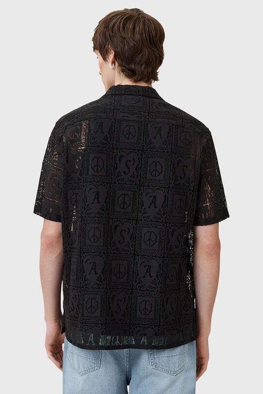 Košeľa AllSaints NETLEY čierna M028SD