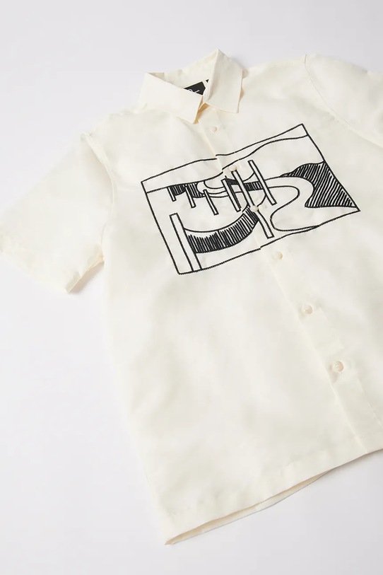 Odzież by Parra koszula z bawełną The dunes 54140 beżowy