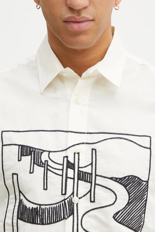 by Parra koszula z bawełną The dunes beżowy 54140