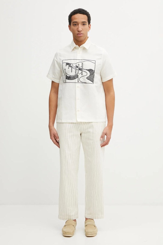 by Parra koszula z bawełną The dunes 54140 beżowy