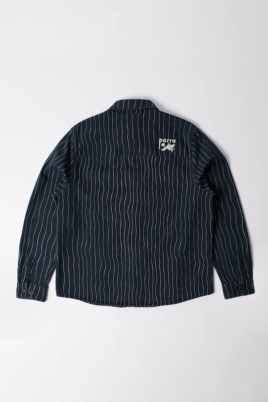 by Parra camicia in cotone Meandering lines 54236 blu navy AW25