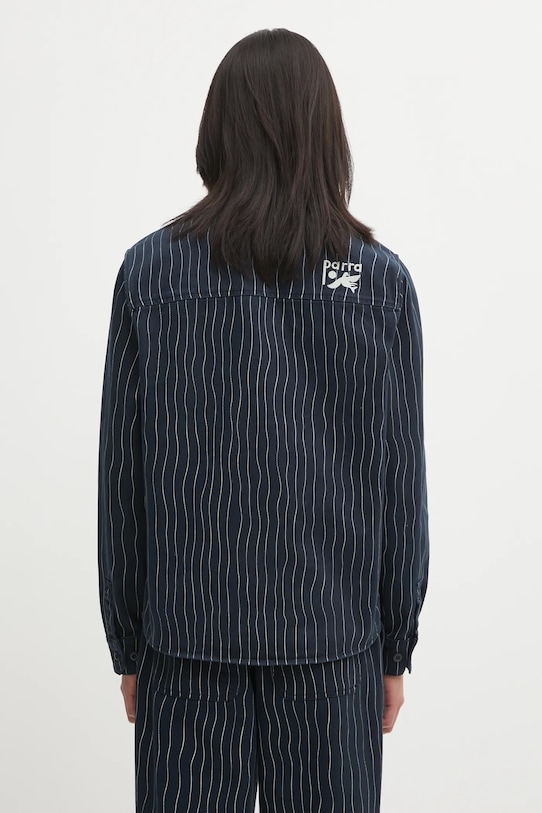 Abbigliamento by Parra camicia in cotone Meandering lines 54236 blu navy