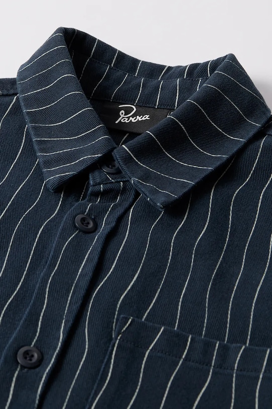 by Parra camicia in cotone Meandering lines blu navy 54236