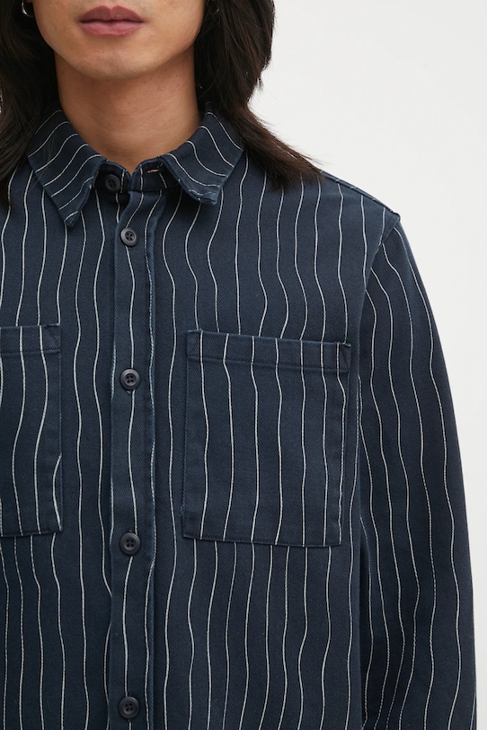 by Parra camicia in cotone Meandering lines blu navy 54236