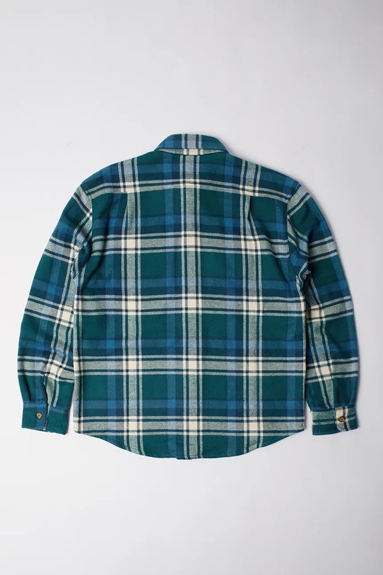 by Parra koszula bawełniana Crow flanel 54330. zielony AW25