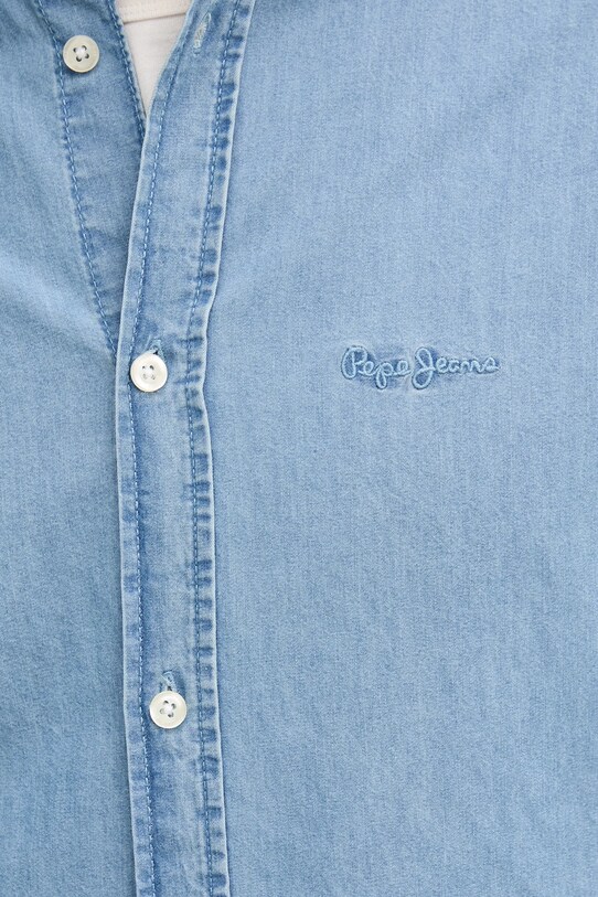 Хлопковая рубашка Pepe Jeans PM3090014C0 голубой