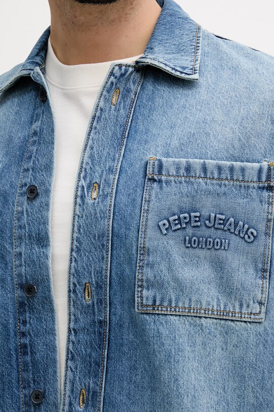 Pepe Jeans cămașă jeans PM309081 albastru