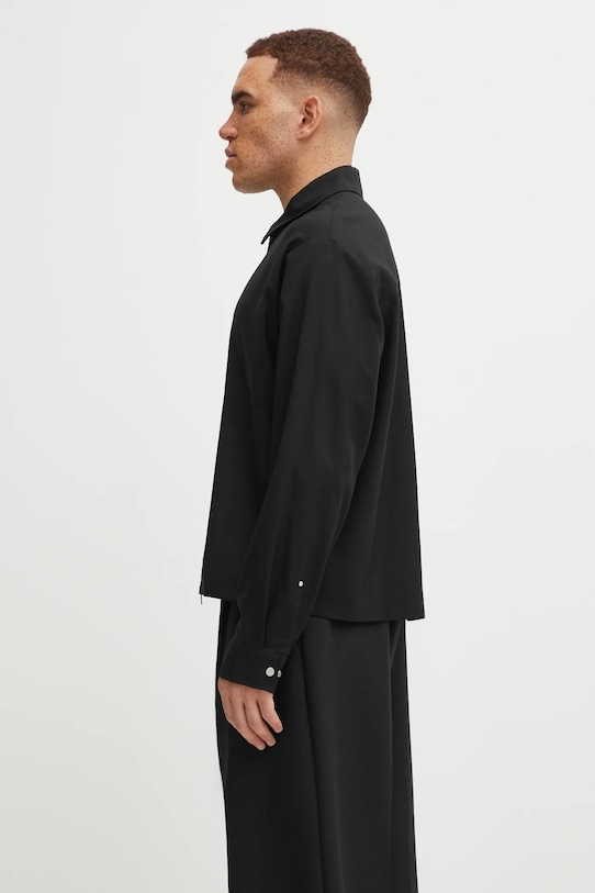 Represent koszula z dodatkiem wełny Zip Up Wool MLM100423 czarny AW25