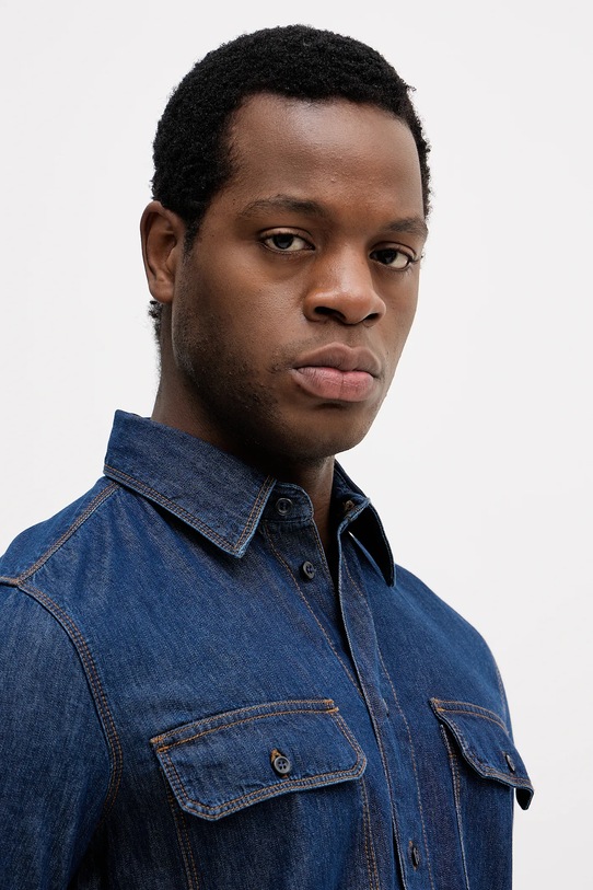 Sisley cămașă jeans bleumarin 51WVSQ04V