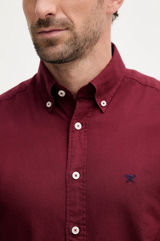 Hackett London koszula bawełniana HM3010508 bordowy
