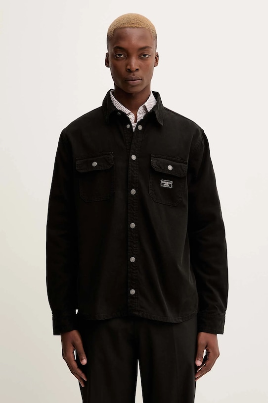 Джинсовая рубашка Guess Jeans casual чёрный M5YH66.WHFR1