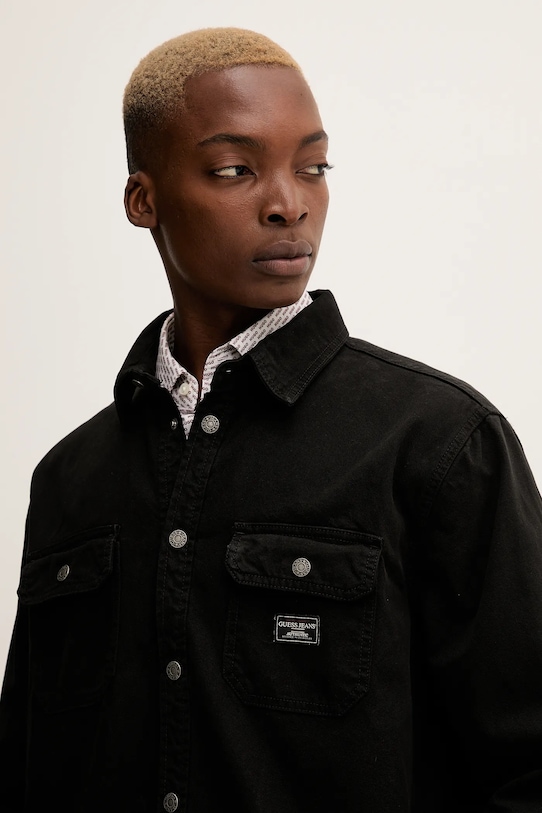 Джинсовая рубашка Guess Jeans чёрный M5YH66.WHFR1