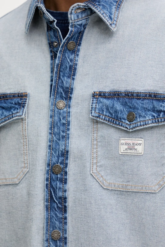 Guess Jeans cămașă jeans M5YH71.D5M56 albastru