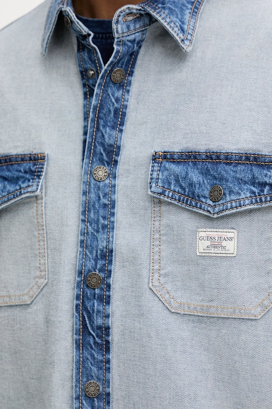 Rifľová košeľa Guess Jeans M5YH71.D5M56 modrá