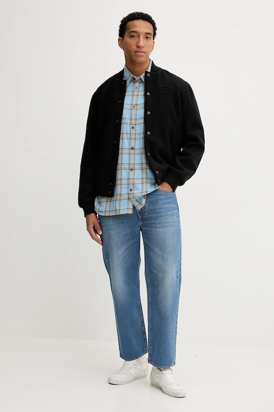 Бавовняна сорочка Diesel S-SIMPLY-AJFI A19445.0AJFI блакитний AW25