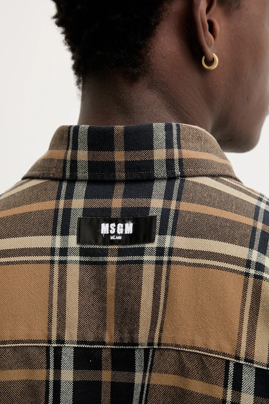 Бавовняна сорочка MSGM 3940ME11L.257500 коричневий