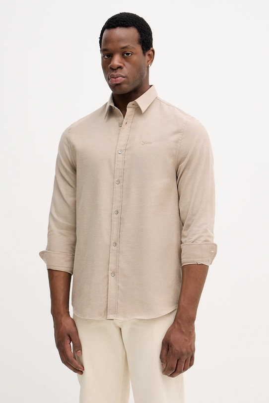 Guess koszula bawełniana bawełna beżowy M5BH26.W1961