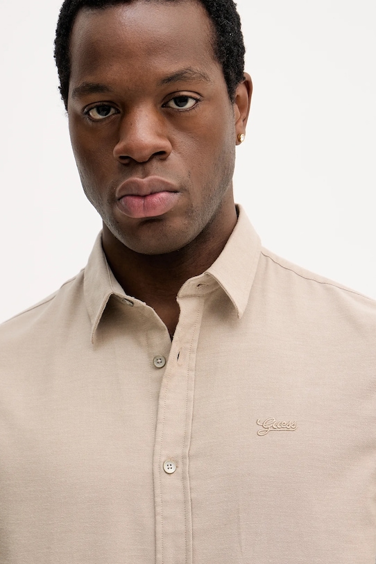 Guess koszula bawełniana beżowy M5BH26.W1961