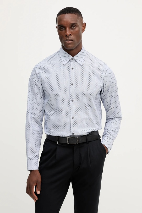 Armani Exchange koszula bawełniana wzorzyste niebieski XM001153.AF16623