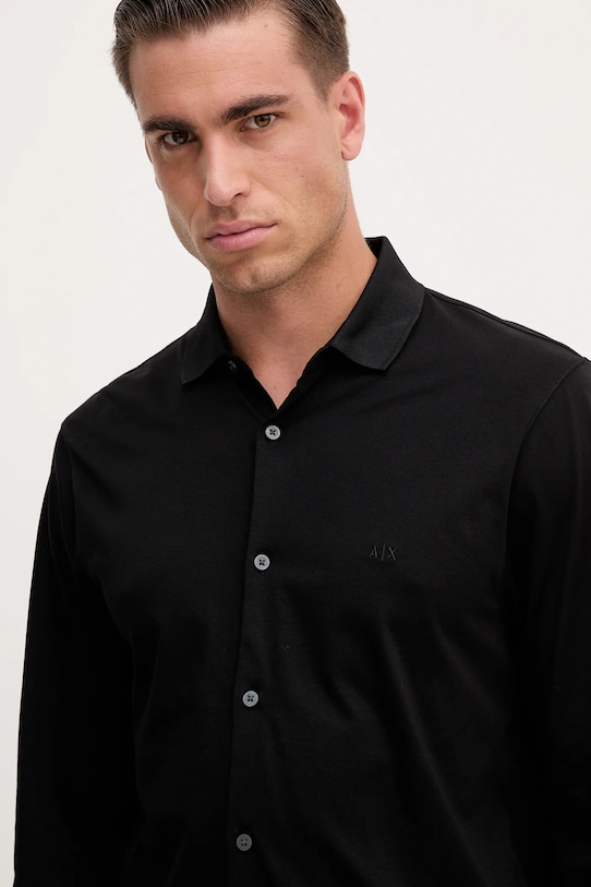 Armani Exchange camicia in cotone nero XM001370.AF10364