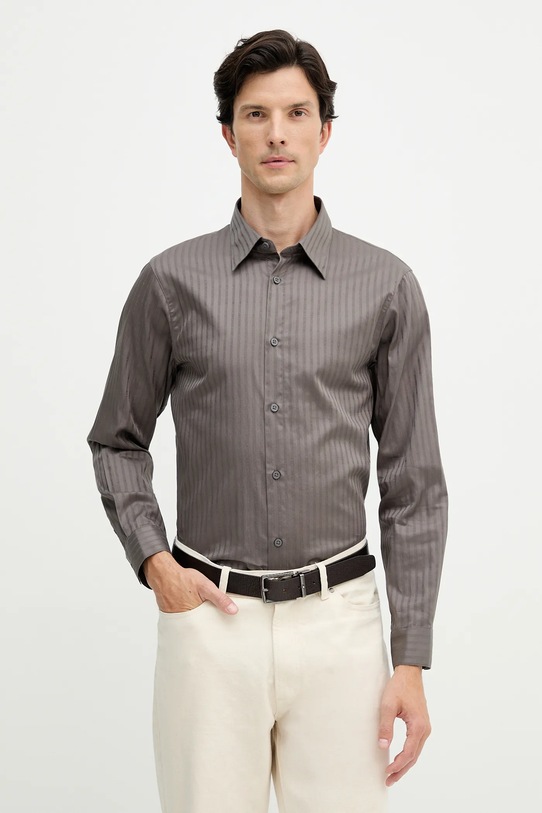 Armani Exchange koszula bawełniana regular szary XM001868.AF18836