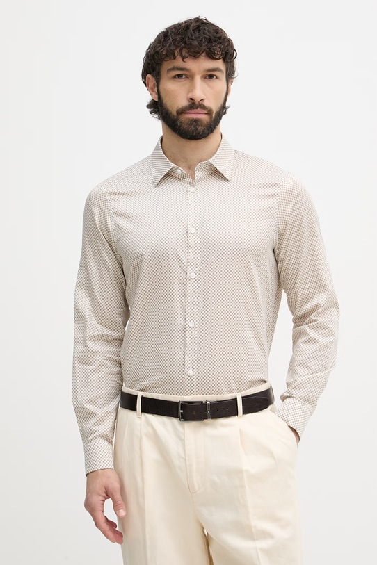 Armani Exchange рубашка для мужчин из хлопка бежевый XM001942.AF19194