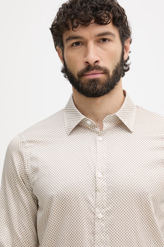 Armani Exchange рубашка для мужчин из хлопка бежевый XM001942.AF19194