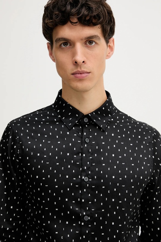 Armani Exchange koszula bawełniana czarny XM001942.AF19194