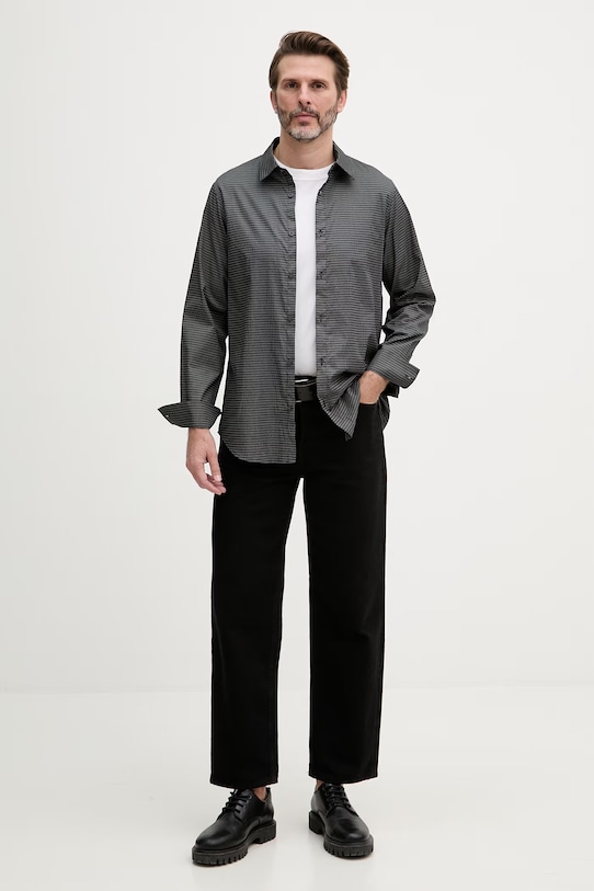 Armani Exchange košeľa pánska bavlnená XM001942.AF19194 čierna SS26