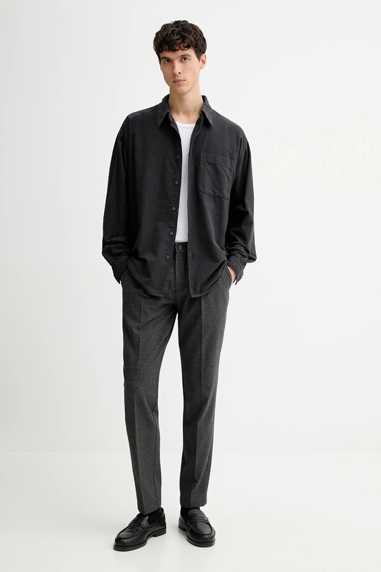 Хлопковая рубашка American Vintage MENY06A серый AW25