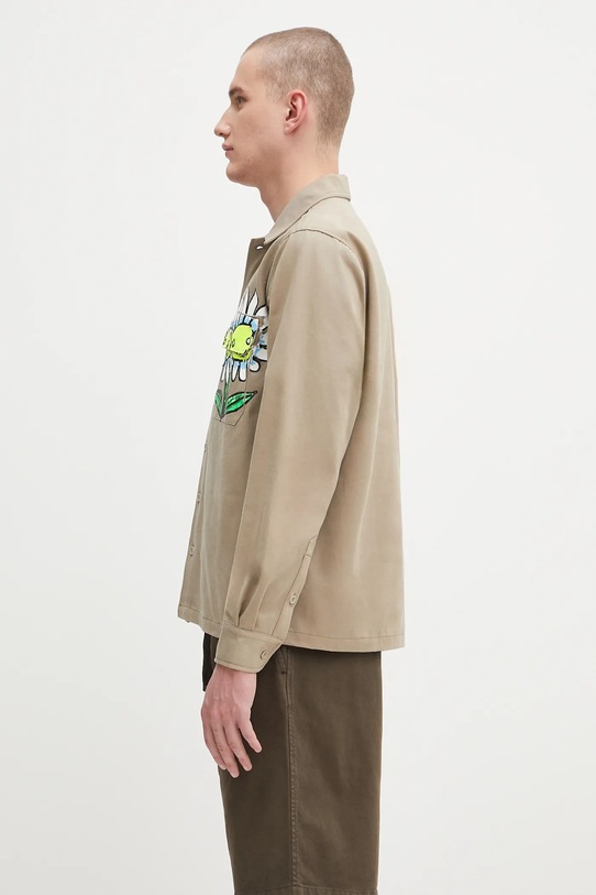 Sky High Farm cotton shirt Daisy workshirt SHF07B014 beige AW25