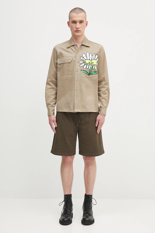 Sky High Farm cotton shirt Daisy workshirt SHF07B014 beige