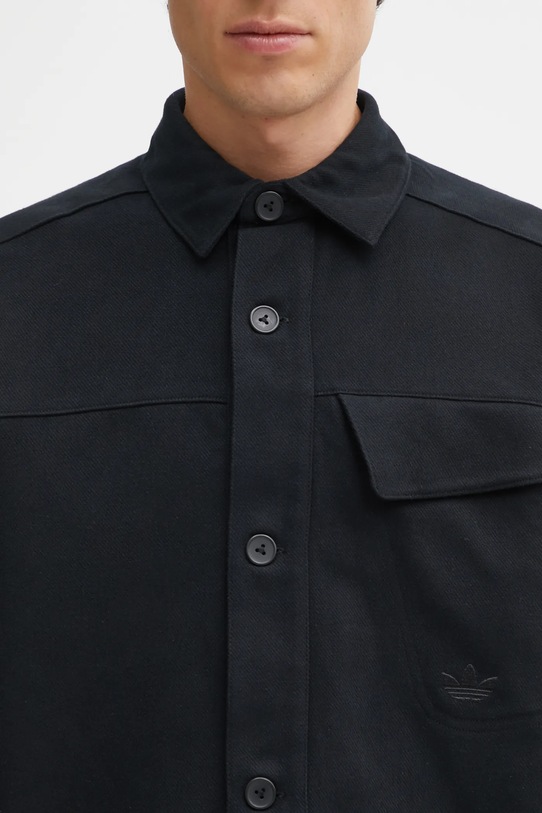 Памучна риза adidas Originals P Ess Shi черен JW0118