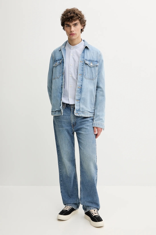 Marc O'Polo camicia in cotone 526731342320 blu AW25