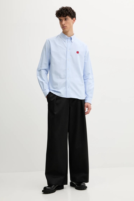 Kenzo cămașă din bumbac FF65CH4109LO albastru AW25