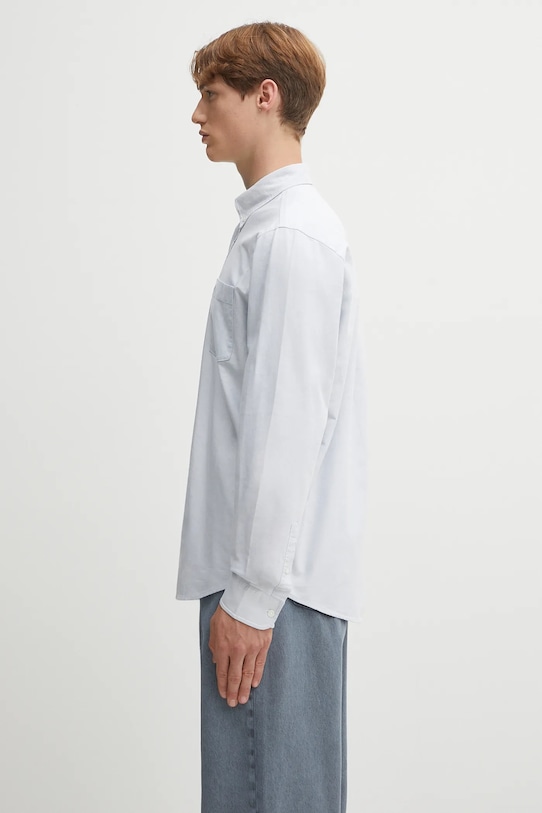 Хлопковая рубашка Carhartt WIP L/S C-Logo I030799.31LXX голубой AW25