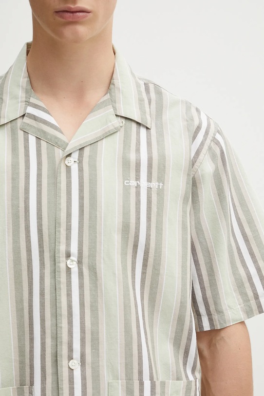 Carhartt WIP koszula z domieszką lnu S/S Folsey beżowy I035154.3G7XX