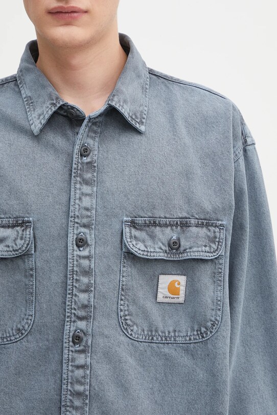 Rifľová košeľa Carhartt WIP Tigan modrá I035821.36AGD