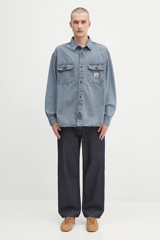 Rifľová košeľa Carhartt WIP Tigan I035821.36AGD modrá