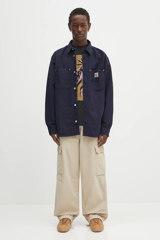 Carhartt WIP koszula Walter I033578.1CGD granatowy