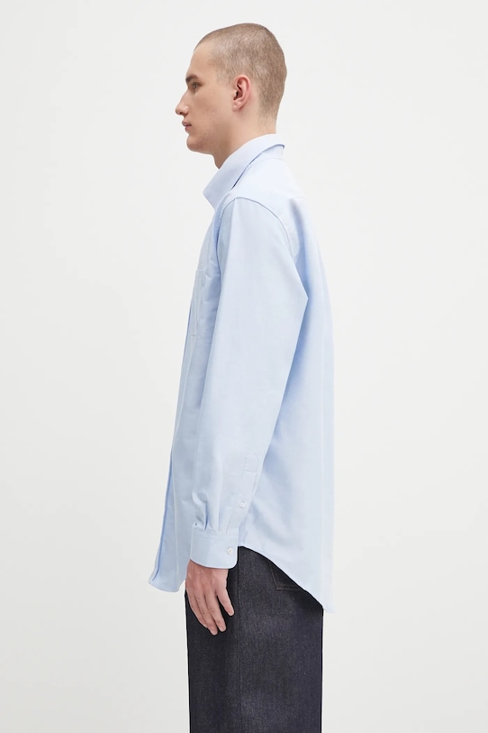 Памучна риза Drôle de Monsieur La Chemise Oxford H.SH240.CO225 син AW25